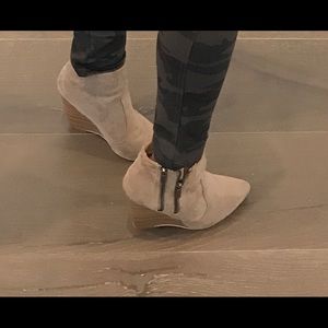 Tan booties wedge
